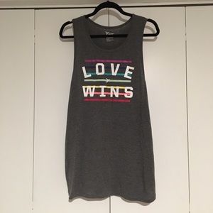 Old Navy Love Wins Tank Pride Rainbow XXL Gray